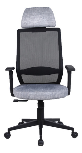 Imagen 3 de 10 de Silla De Oficina Gerencial Snake En Tela Gris Brazos 2d