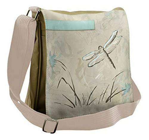 Bolso De Mensajero - Ambesonne Dragonfly Bag, Romantic Sketc