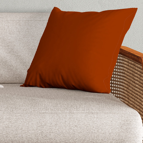 Conjunto Com 3 Capas De Almofadas Em Veludo Suede 45 X 45cm Cor Terracota