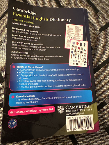Cambridge Essential English Dictionary 2aed - Aa.vv. (Usado)