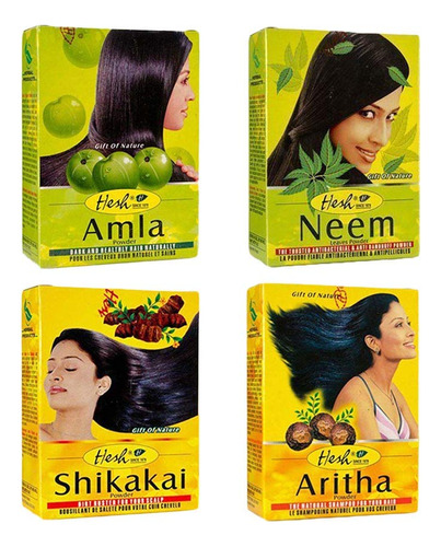 Hesh Herbal Amla Powder 100g, Neem Powder 100g, Shikakai Pow