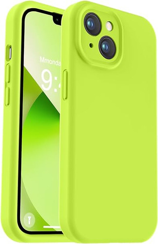 Funda iPhone 13 Con Proteccion De Camara Verde Neon