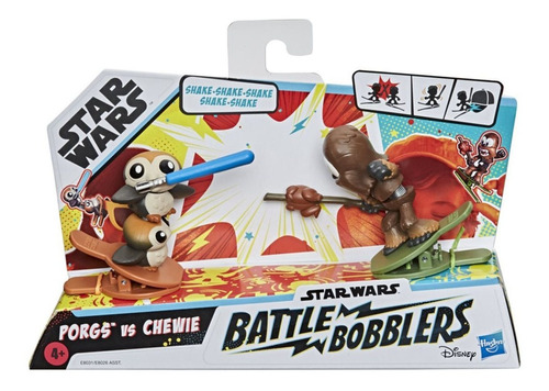 Star Wars Boneco Battle Bobble Darth Porgs Vs Chewie Hasbro