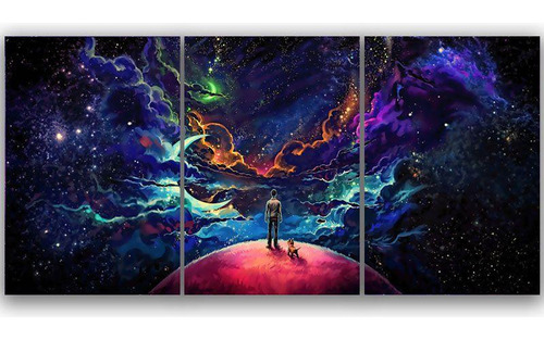 Kit Trio 3 Poster Decorativo A3 Brilhante Cosmos Galaxia B2