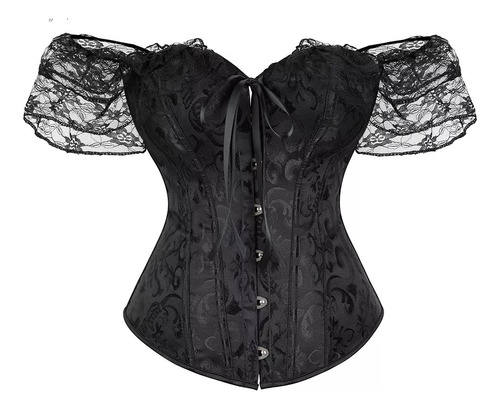 Corset Victoriano Con Hombros De Encaje.