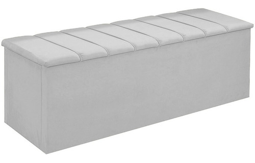 Calçadeira Baú Cancun Pé Cama Box Queen 160cm Corino Branco