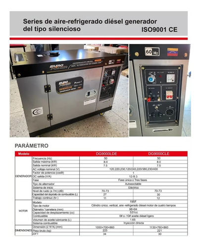 Planta O Generador Europower 9 Kva, Insoronizado. Gasoil