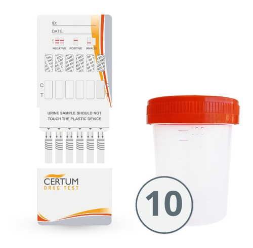 Panel Certum Detecta Amp/coc/thc- 10 Pruebas+10 Vasos Gratis