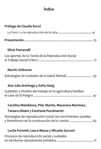Territorios De Cuidados Y Crisis De Reproducción Social