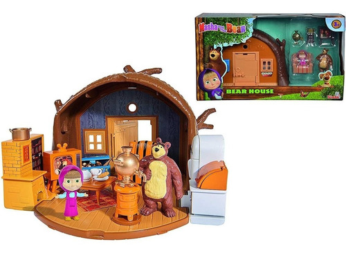 Play Set Casa Oso Masha Y El Oso Casita Accesorios Original 