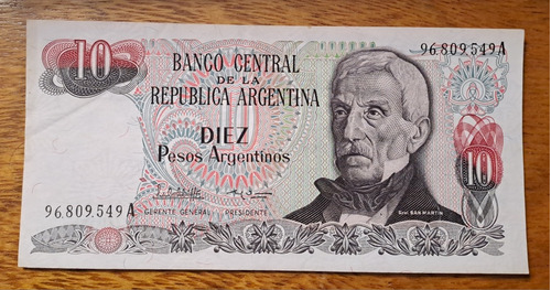 Bottero N 2614b Billete 10 Pesos Argentinos. Excelente 