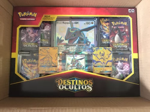 Box Pokémon Destinos Ocultos Rayquaza Shiny Solgaleo Lunala