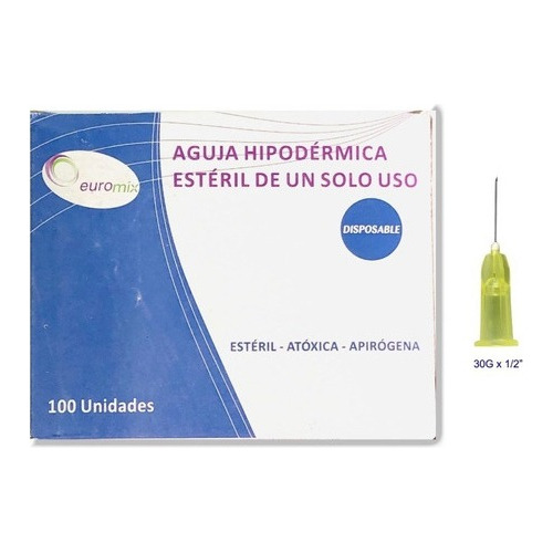 Agujas Descartable Hipodermica 27g-30g X 1/2 13x4