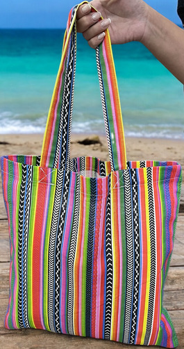 Bolso De Lona Dibujo Aguayo 50x50