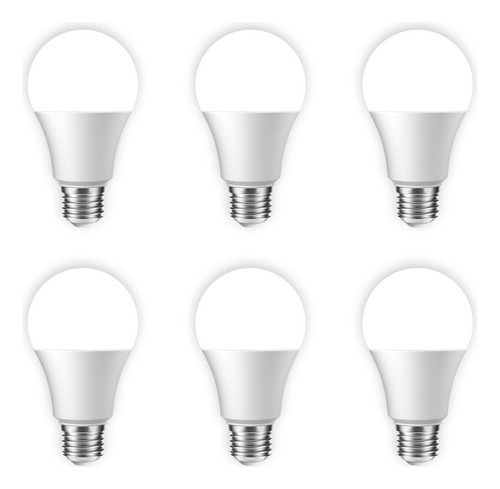 15w Led Ahorrador Luz Blanca 6500k 1500lm E27 Pack De 6 Blanco Frío
