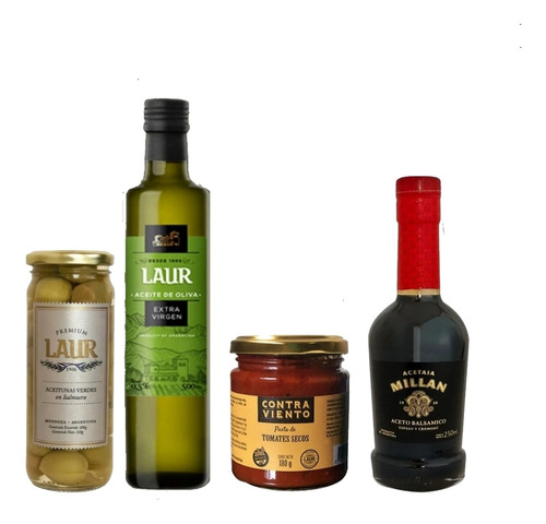 Combo Laur Aceite Extra Virgen+aceto Millan+ Aceitunas+pasta