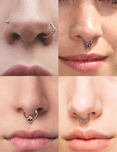 Anillo De Septum De 16g, Joyería Piercings De Septum, ...