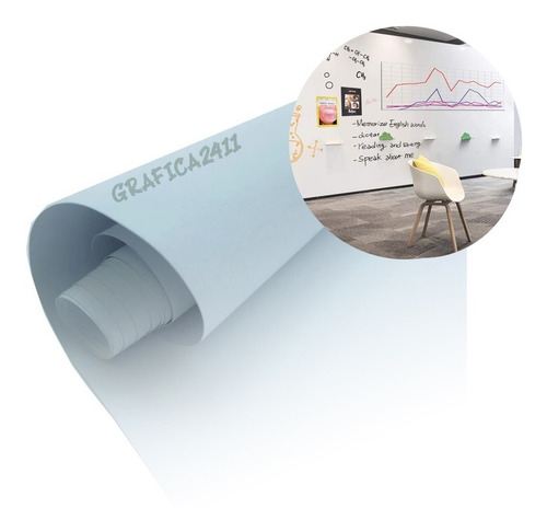 Imagen 1 de 5 de Vinilo Pizarra Pizarron Blanco Fibra 2m X 120cm Envio Gratis