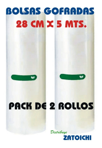 Rollos X2 Br2805 Bolsas Gofradas Envasadora Al Vacío 28cmx5m