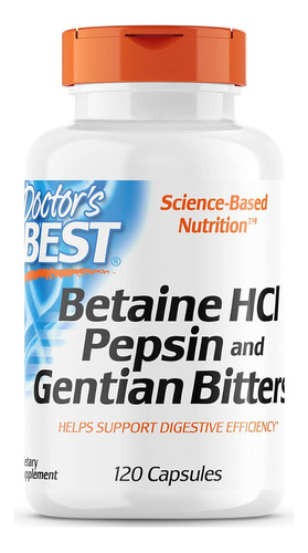 Betaína Hcl 650mg Pepsina Genciana 120 Cap Now Doctor's Best