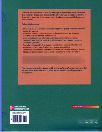 Literatura I - María Asunción Del Río - Bach - Mcgraw Hill (Usado)