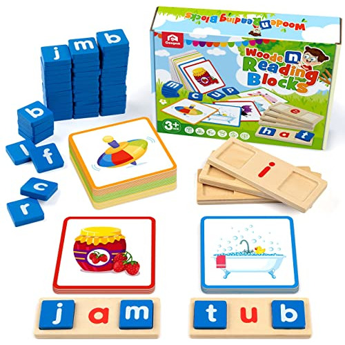 Wooden Short Vowel Reading Letters Sorting Spelling Gam...