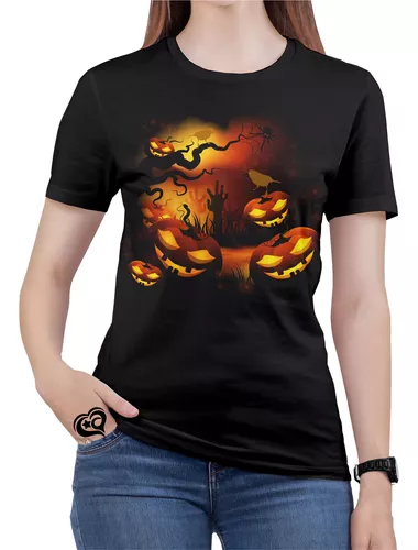 Camiseta Happy Halloween Dia das Bruxas Terror Adulto Infantil