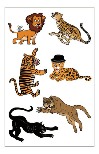 Premium Big Cat Tatuajes: Lion, Cheetah, Tiger, Jaguar, Pant