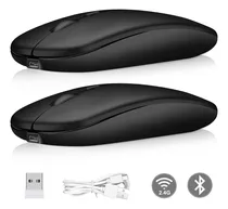 Comprar MOYAC 2PZS Mouses Inalámbrico Recargable Con Bluetooth Y Modo 2.4 2U Color Negro