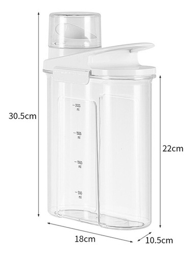 Recipiente Para Detergente En Polvo Con Tapa Hermética
