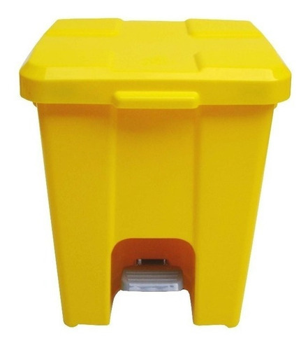 Cesto Lixeira Quadrada Plastica Com Pedal 25 Litros Cor Amarelo