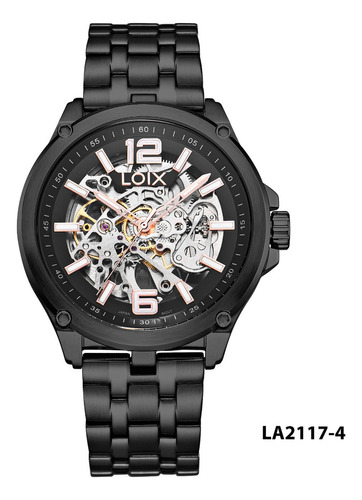 Reloj Hombre Loix®  La2117-4 Negro Con Tablero Negro