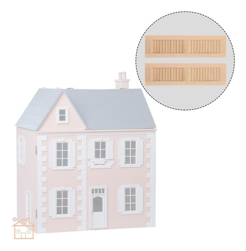 5 Hecho 2pcs 1/12 De Decoración De Muebles De Ventana De