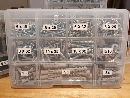 Kit Tornillo Parker,tarugos Arandelas Gavetero 425 Unidades