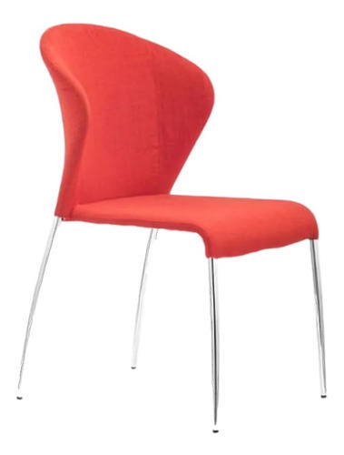 Silla Zuo Modelo Oulu Color Mandarina Color de la estructura de la silla Cromo Diseño de la tela
