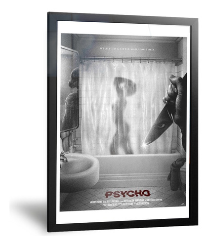 Cuadro Psicosis, 40x60 Decorativo, Marcos Cine. Quaddros