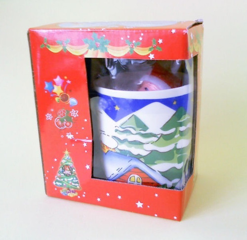 Imagem 6 de 6 de Caneca Natal Papai Noel Trenó Com Enfeite Em Porcelana Novo