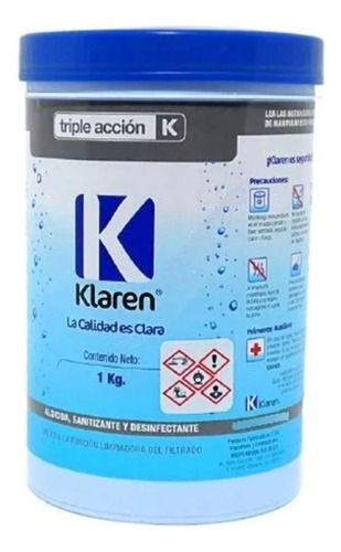 Desinfectante Tab Triple Acción Para Alberca Klaren 1 Kg 2pz