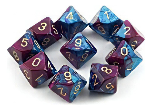 Chessex Dados Establece: Géminis Púrpura Y Trullo Con El Oro