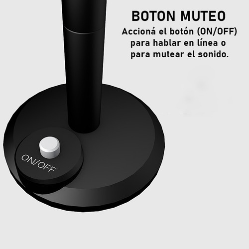 Imagen 2 de 8 de Microfono Usb Mesa Zoom Muteable Streaming Chat Pc Mut F16