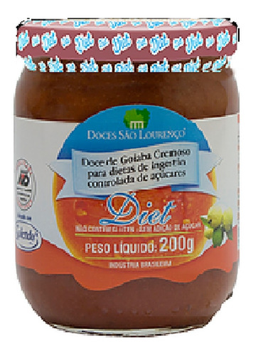 Doce De Goiaba Diet Cremoso São Lourenço 210g