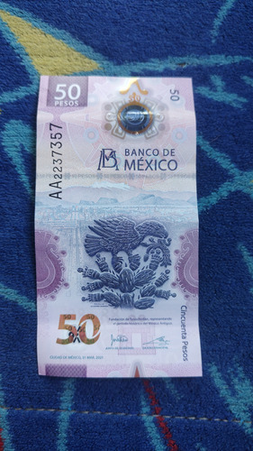 Billete $50 Ajolote Serie Aa2237357