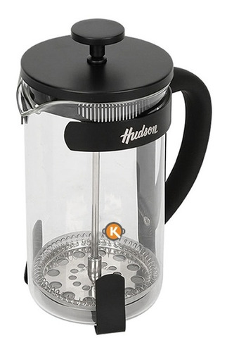 Cafetera Embolo Acero Inoxidable Vidrio 600 Ml Hudson Negra