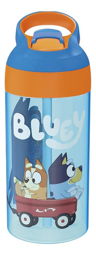 Zak - Termo Vaso Con Tapa Y Popote Antiderrame Color Bluey Wagon