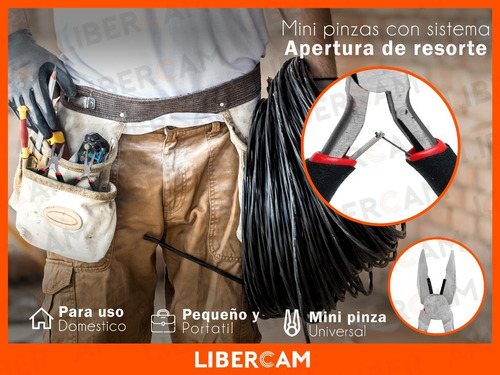 Imagen 6 de 10 de Kit Set X5 Juego Mini Pinzas Reforzadas Manuales