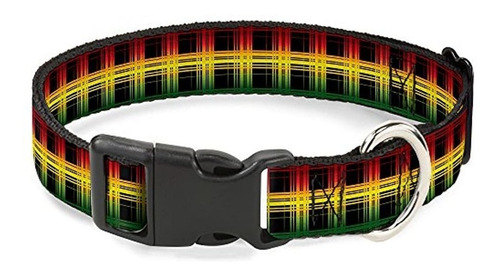 Collar De Clip De Plastico A Cuadros Negro / Rasta De 15-26