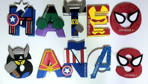 Letras 3d Superhéroes | Candy Bar | Souvenir