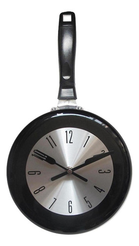 Reloj De Pared 8 Pulgadas Sartén Diseño Arte Moderno Negro