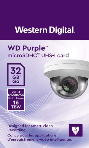 Imagen 1 de 5 de Tarjeta Memoria Microsdxc Wd Purple 32gb Video Camara