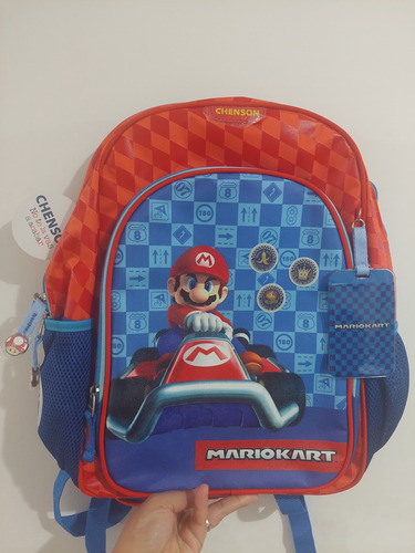 Mochila Chenson Mario Kart Azul Liso (Usado)